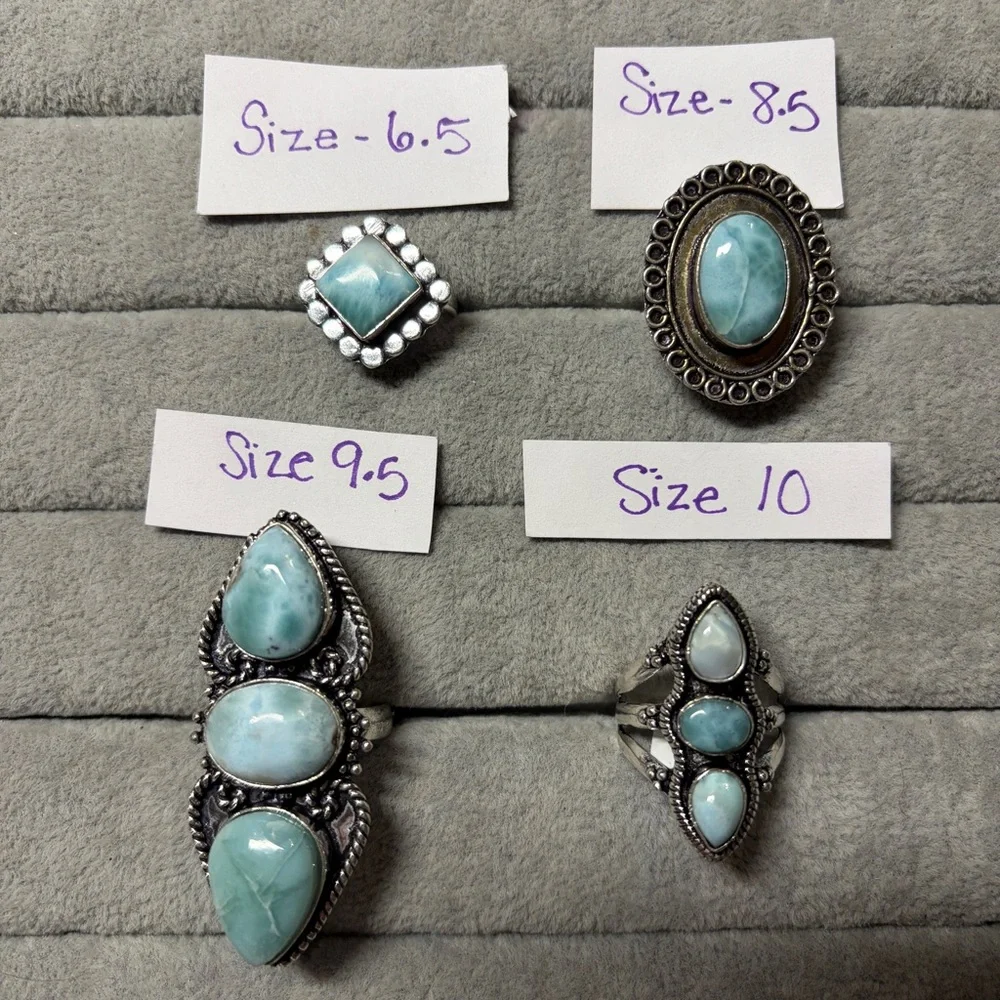 Larimar rings